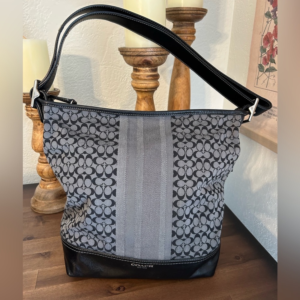 Coach Black and Gray Shoulder Bag